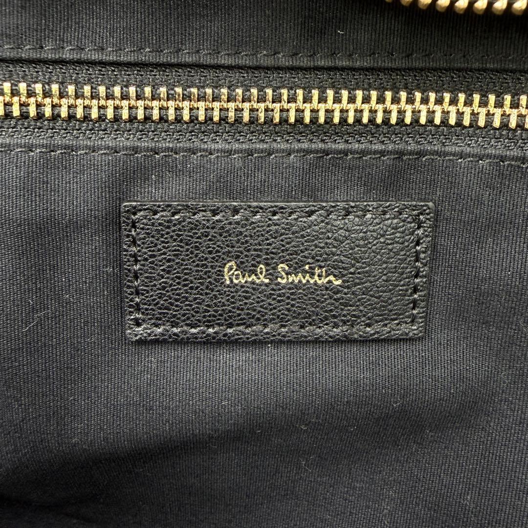 【良品】ポールスミス リュック ビジネスバッグ 2way ロゴ レザー ブラック