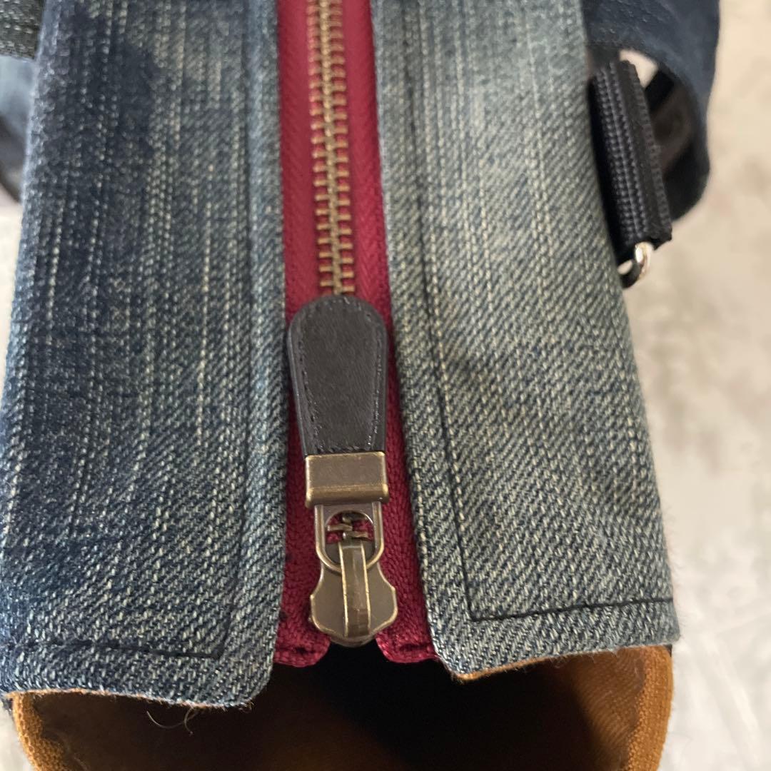 No.537 デニムリメイクバッグ　肩掛けトートバッグ　キャットインディアン