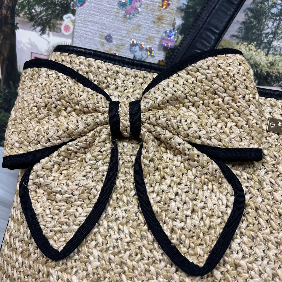 31日のみ感謝バーゲン☆kate spade リボン付きかごバッグ