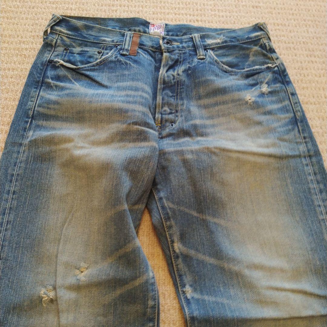 PRPS ダークブルー 34 デニムパンツ ペイント加工　evisu
