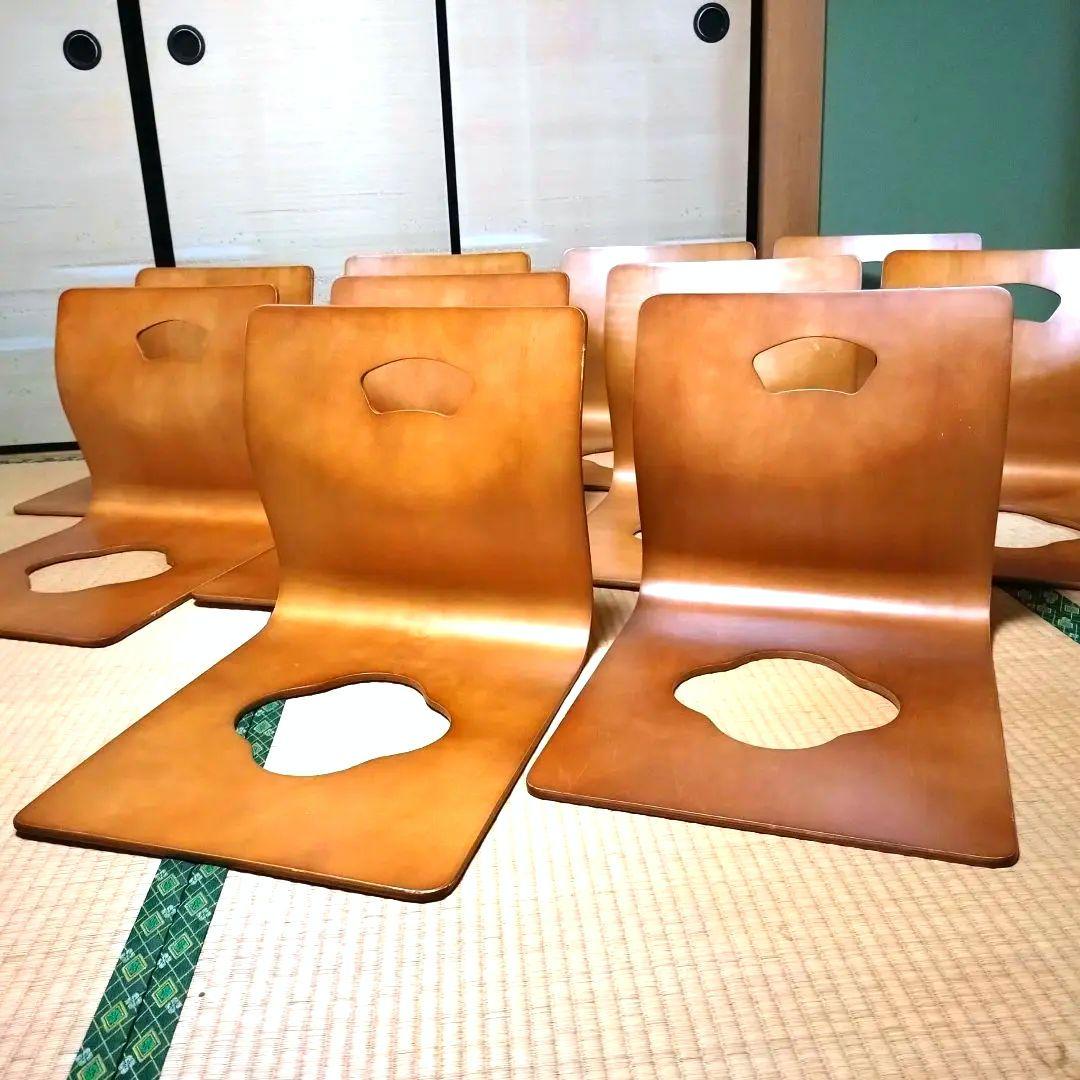 まとめ売り　木製座椅子　10脚セット　曲げ座椅子　和座椅子　旅館　居酒屋　座敷