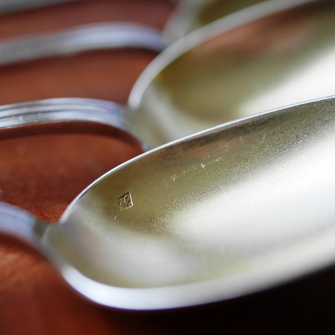 ◆アンティークシルバー◆ティースプーン6本セット◆フランス◆純銀950◆