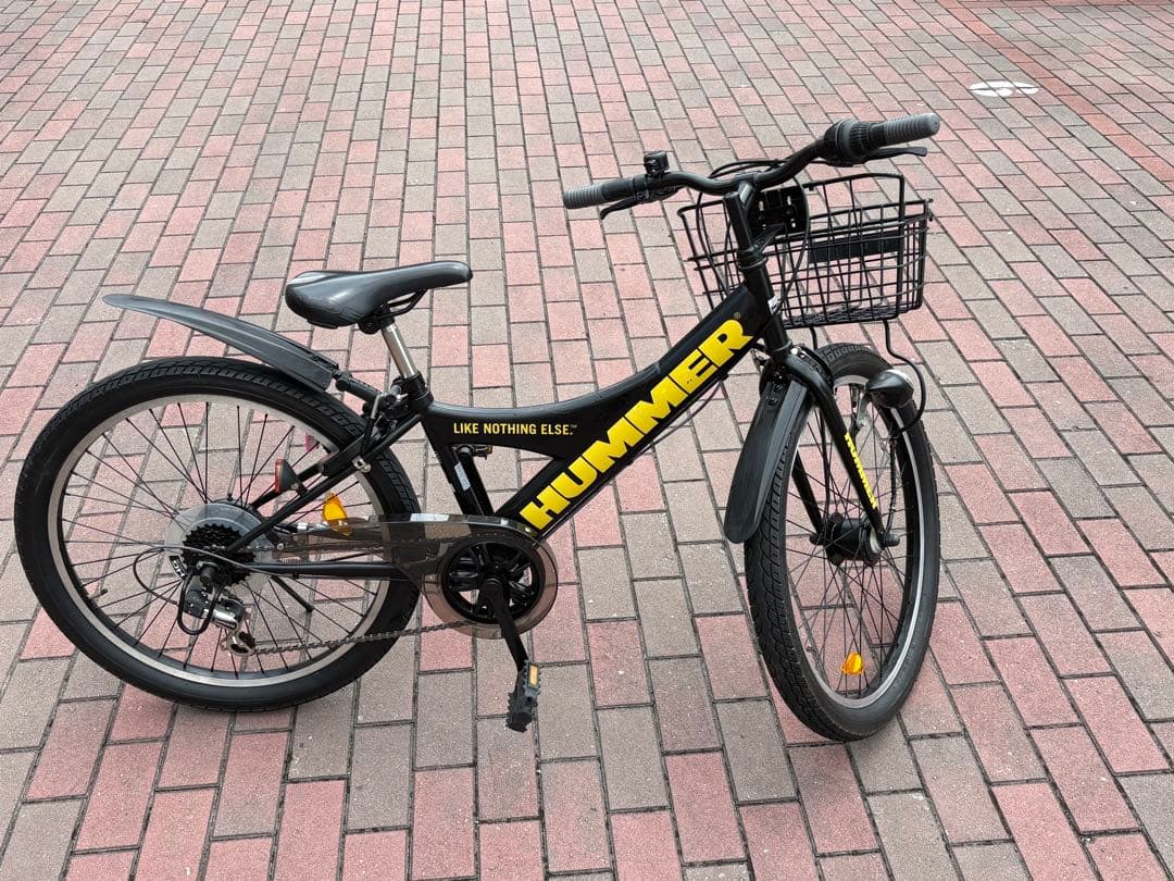 HAMMER ブラック キッズサイクル前カゴ付き(24㌅)お引き取り/配達も可能