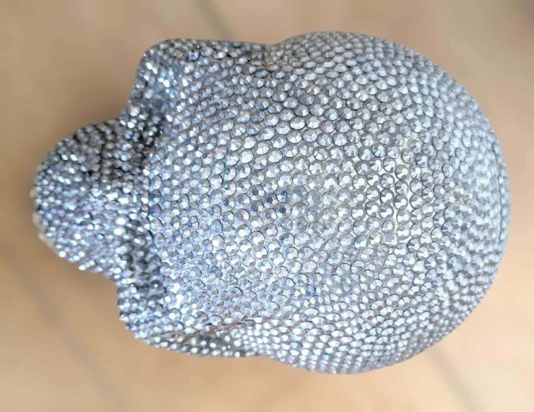 送込美品！KARE廃盤スカルクリスタルシルバー貯金箱スワロフスキードクロ