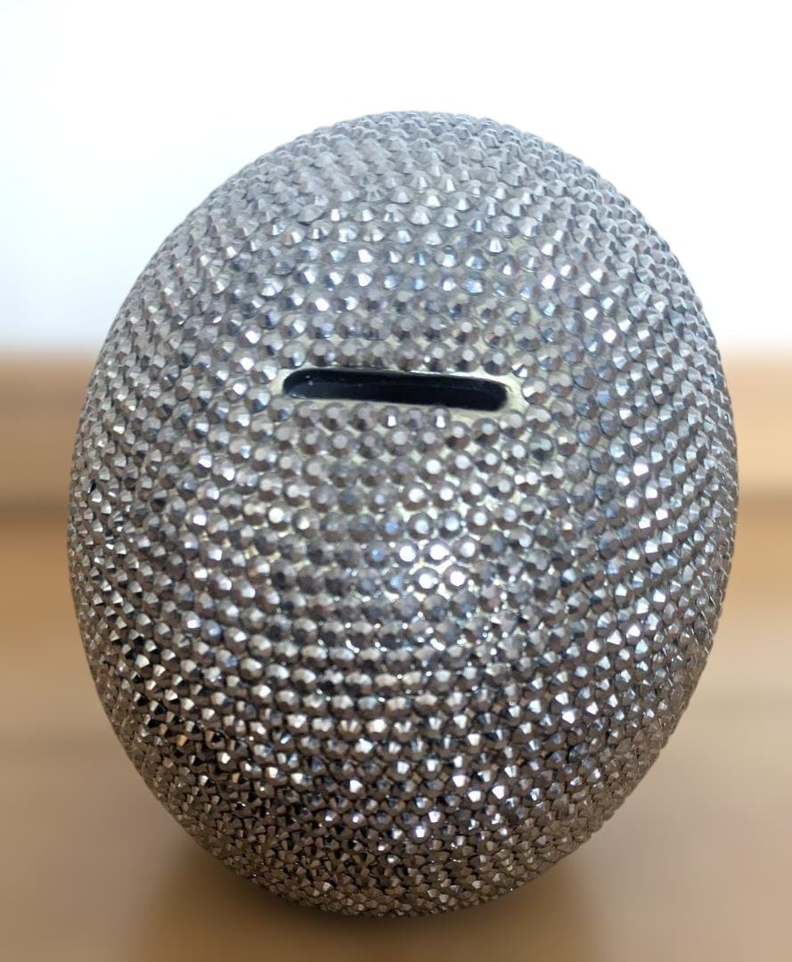 送込美品！KARE廃盤スカルクリスタルシルバー貯金箱スワロフスキードクロ