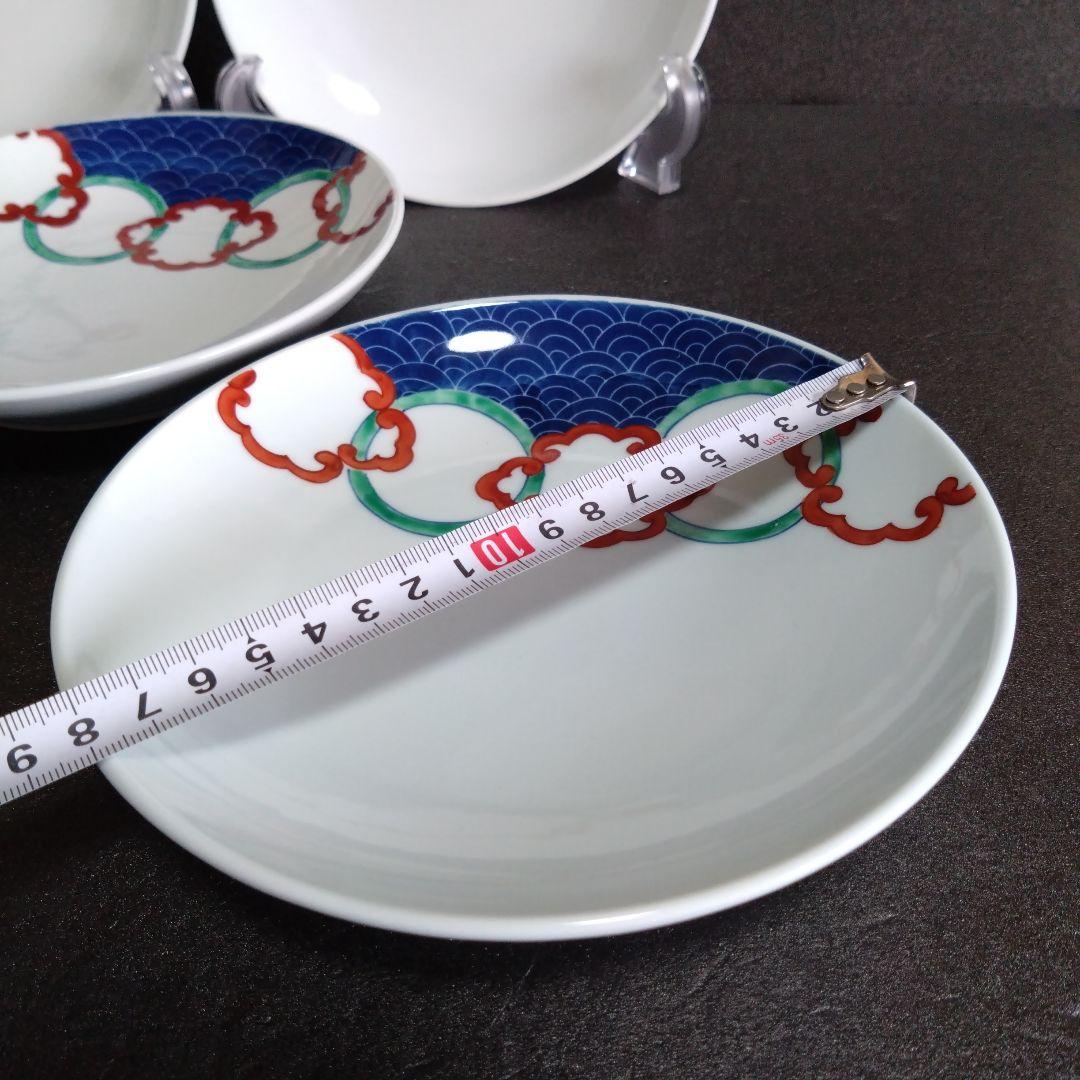 未使用 鍋島焼紫芳舎 伊万里 彩鍋島 中皿5枚 銘々皿　お祝い