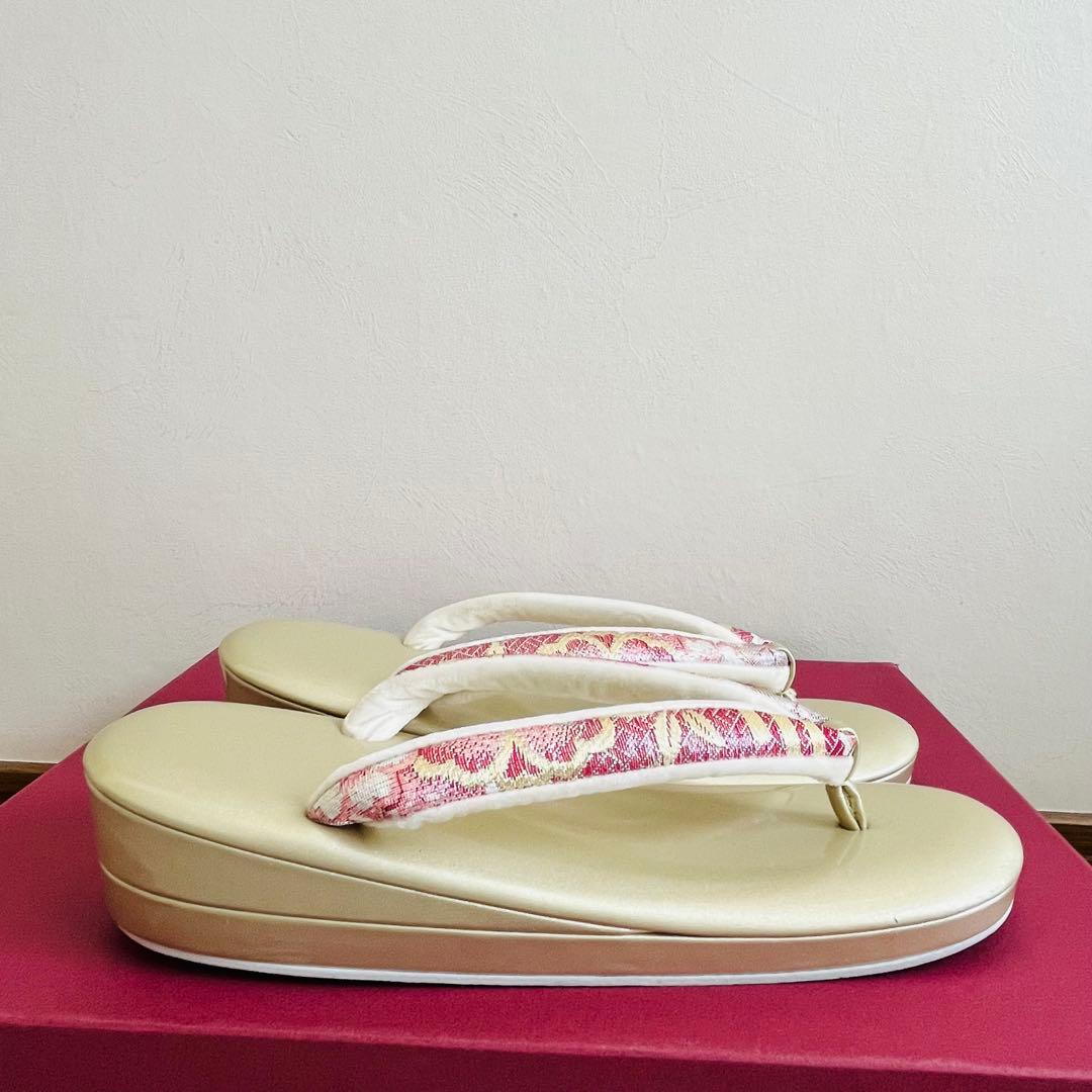 【美品】振袖用バッグ　草履　成人式　振袖　西陣織　正絹　Lサイズ