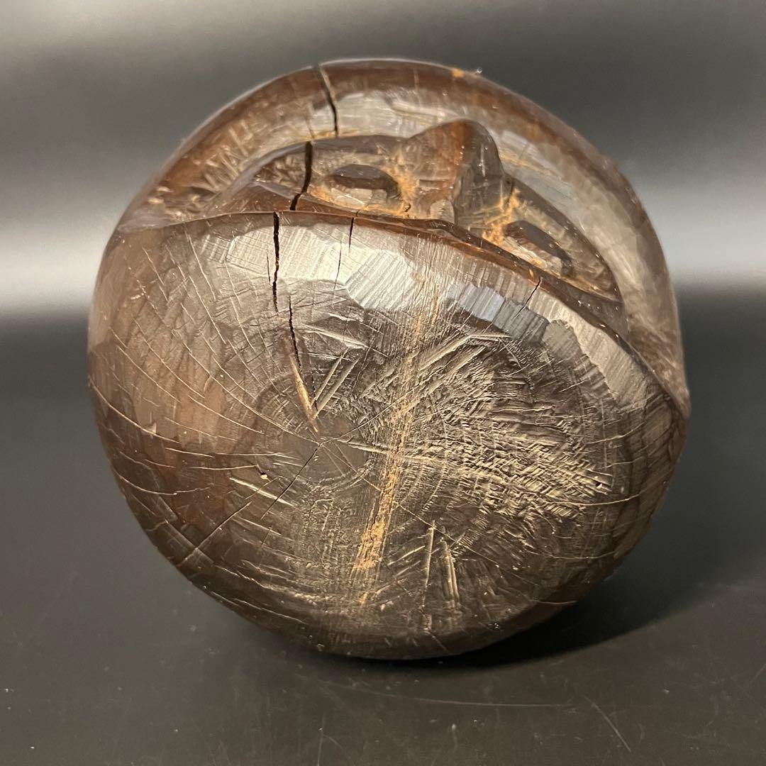 ◎古道具 庵々◎木彫 だるま 木型20cm◎張子型◎江戸時代郷土玩具古民具置物