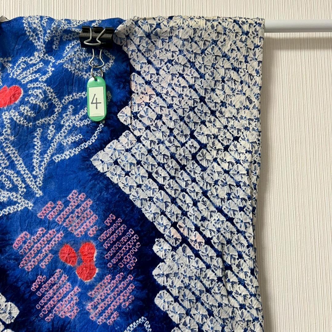 KL3174 有松鳴海絞り 浴衣 身丈165cm 夏着物 木綿 トールサイズ