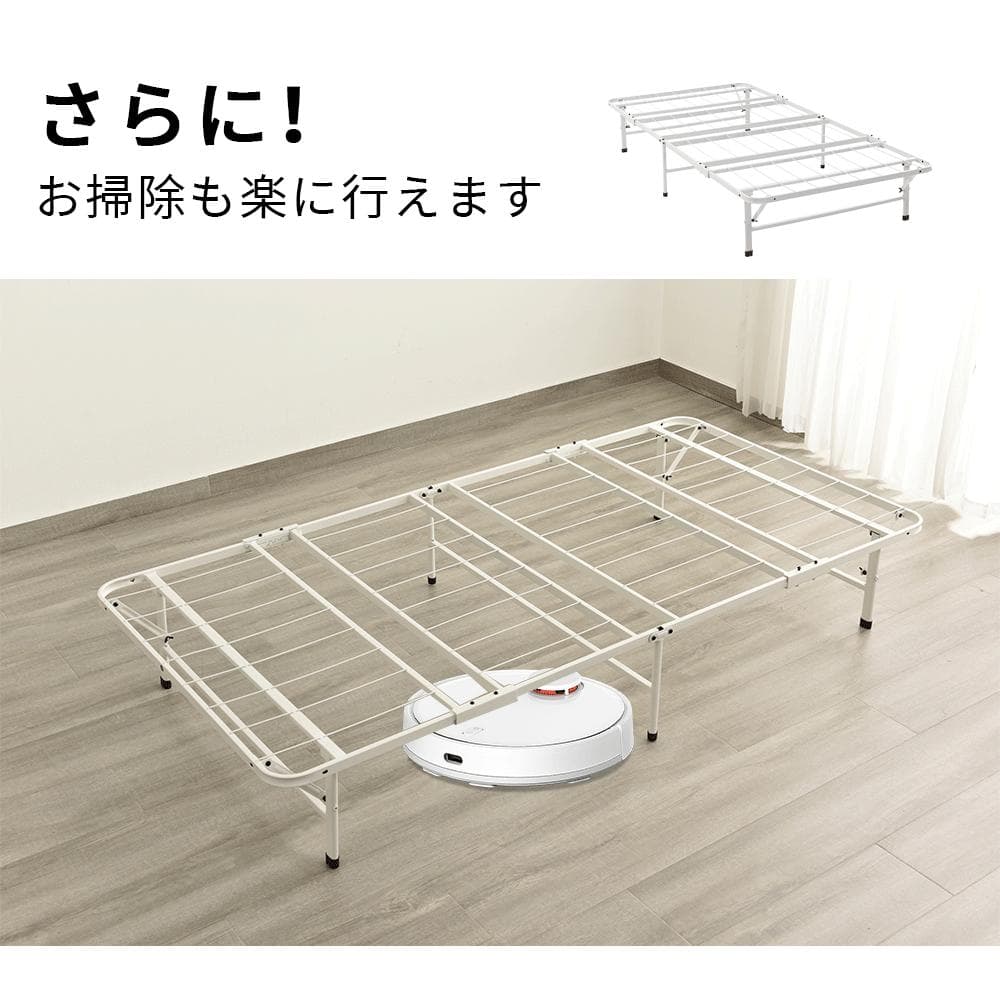 パイプ製 折りたたみシングルベッド 耐荷重 組立簡単 省スペース 送料無料
