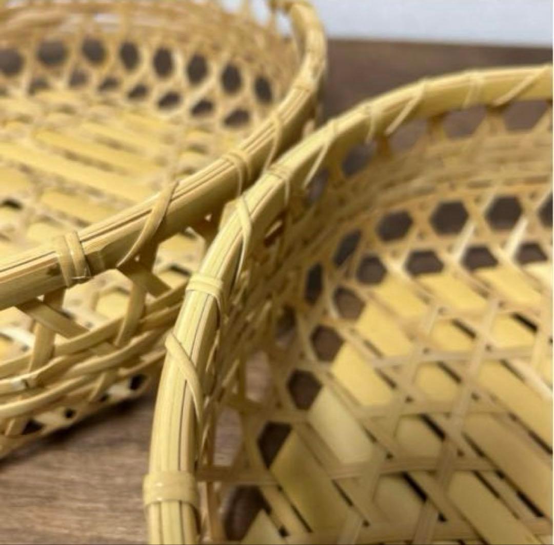 ４点　竹籠　カゴ　六つ目　御膳　水切りカゴ　竹ザル