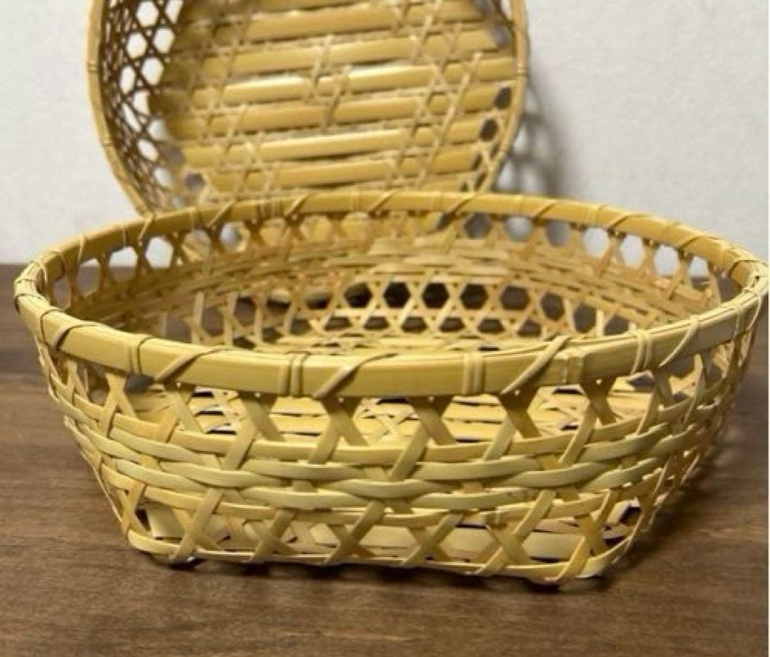 ４点　竹籠　カゴ　六つ目　御膳　水切りカゴ　竹ザル