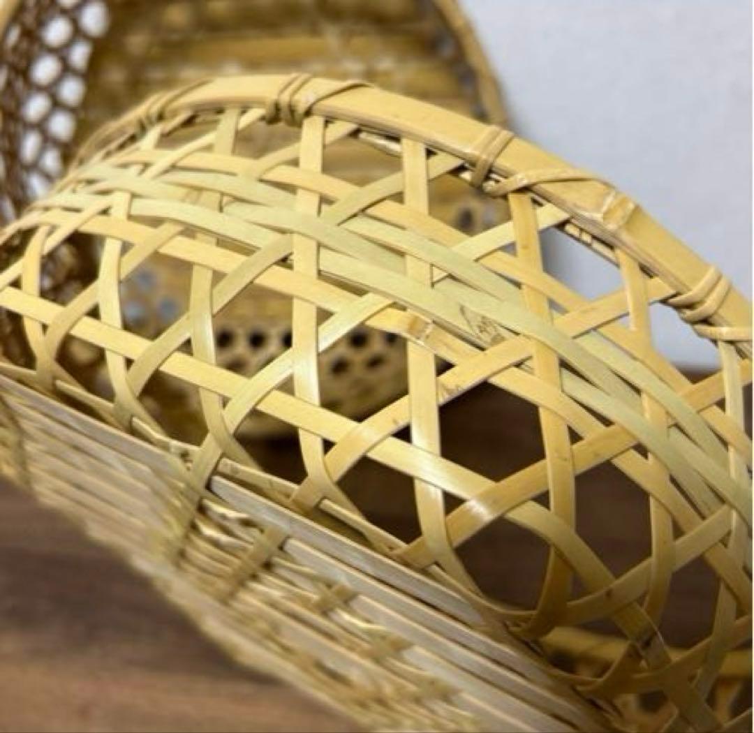 ４点　竹籠　カゴ　六つ目　御膳　水切りカゴ　竹ザル