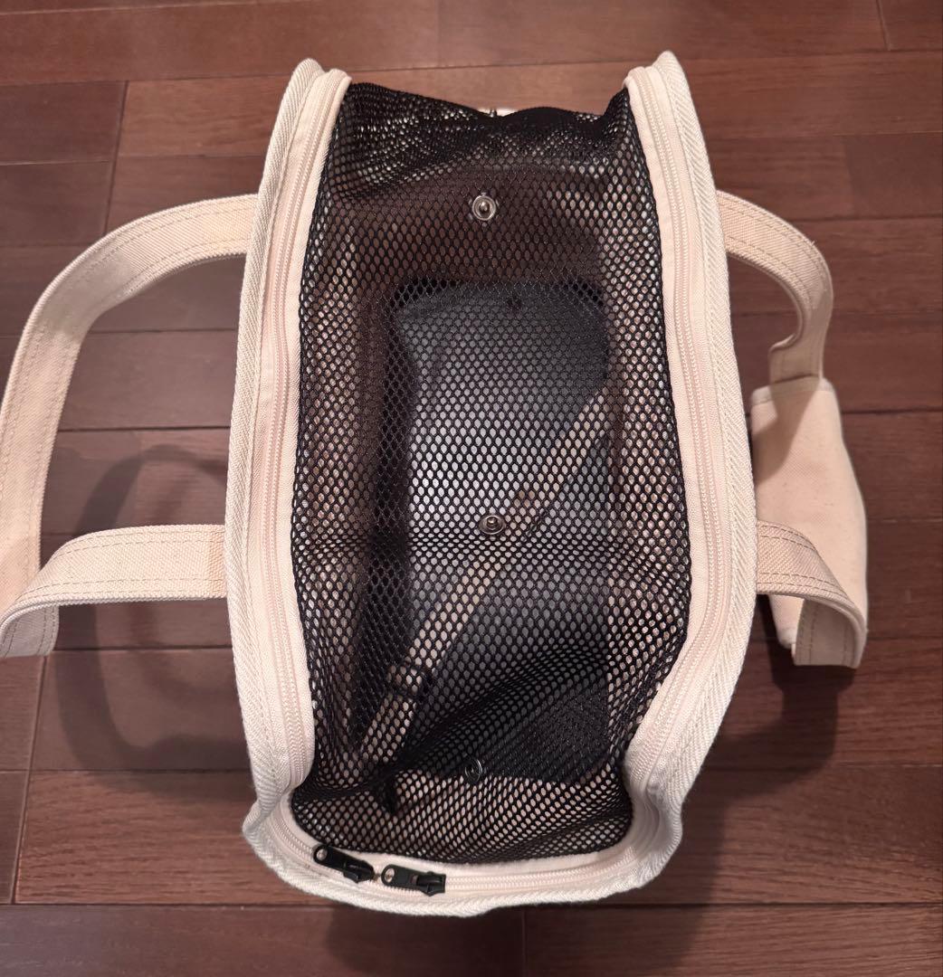 Free stitch ホワイトキャンバス 犬用 キャリーバッグ