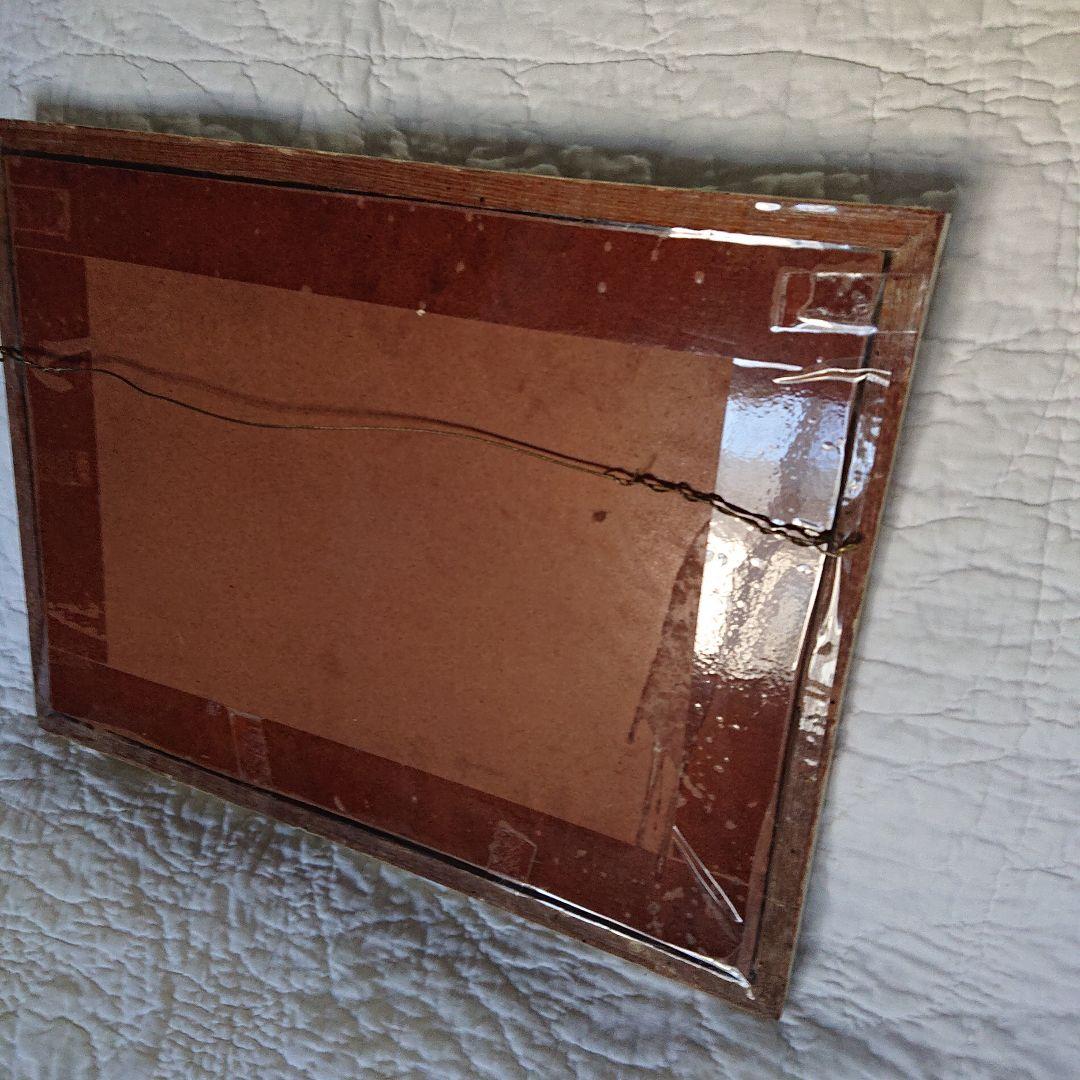 アンティーク　モットー画　額装