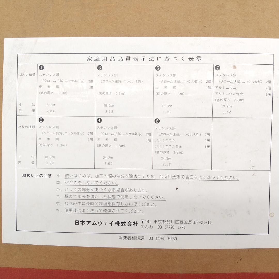 2950番 アムウェイ クィーンクックウェア 鍋セット 未使用品