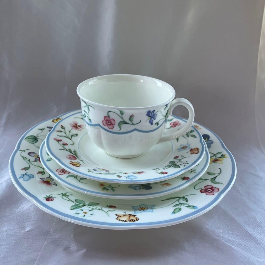 ビレロイ&ボッホ　マリポーサ カップ&ソーサーとプレート2種類の2セット