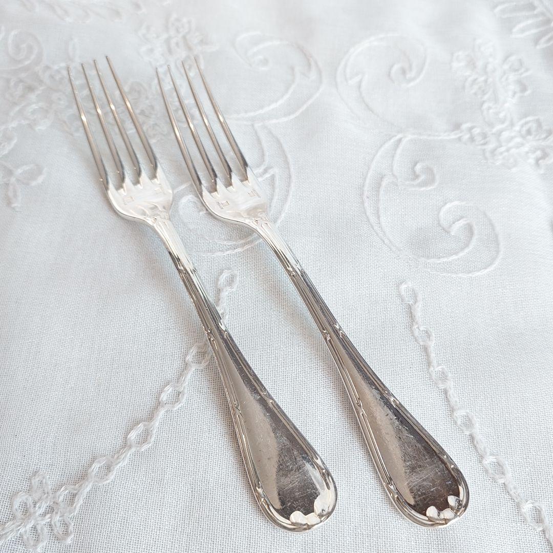 クリストフル　リュバン　希少　デザートフォーク　2本組　クリストフルシルバー