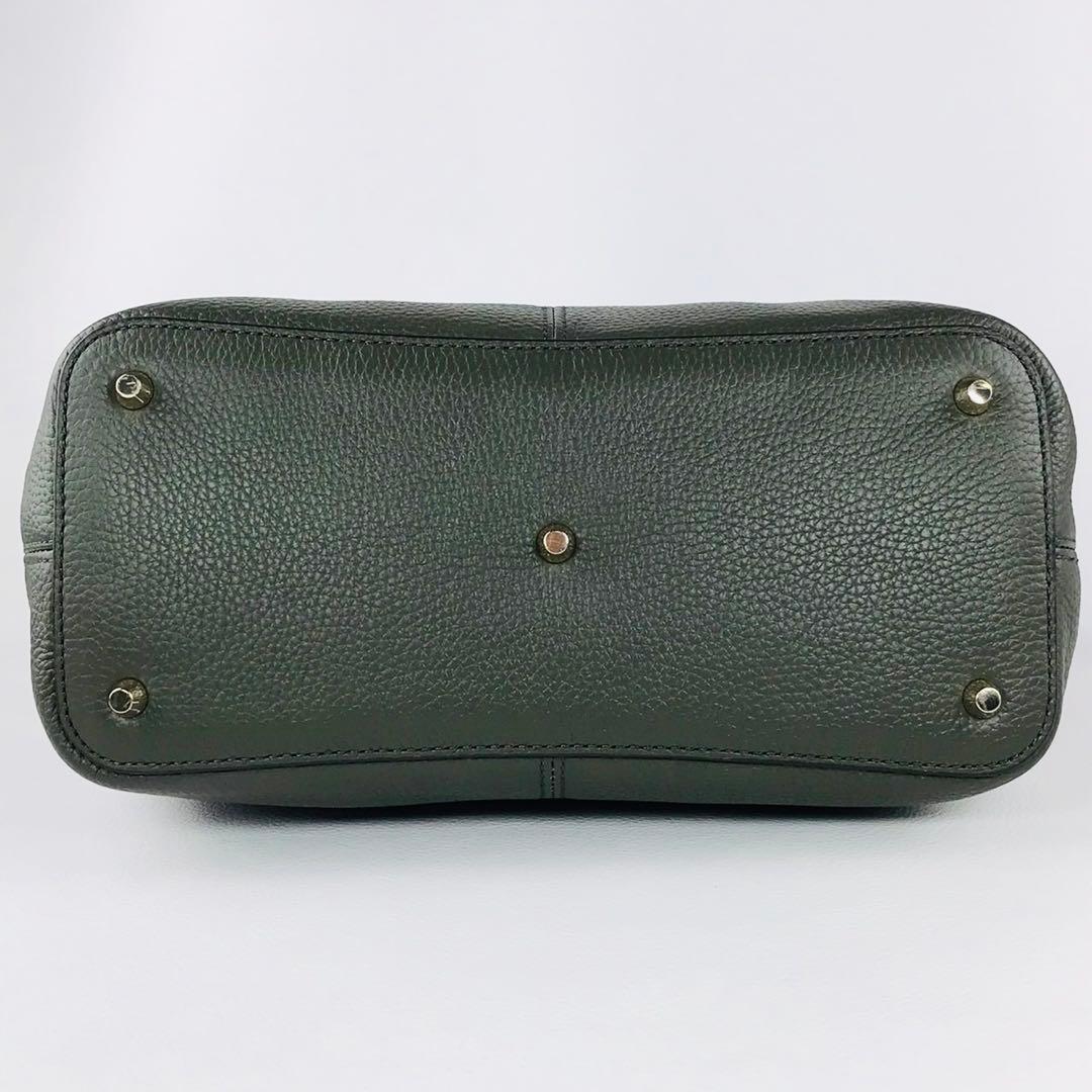 極美品 FURLA フルラ ダフネ 2way ショルダーバッグ レザー カーキ