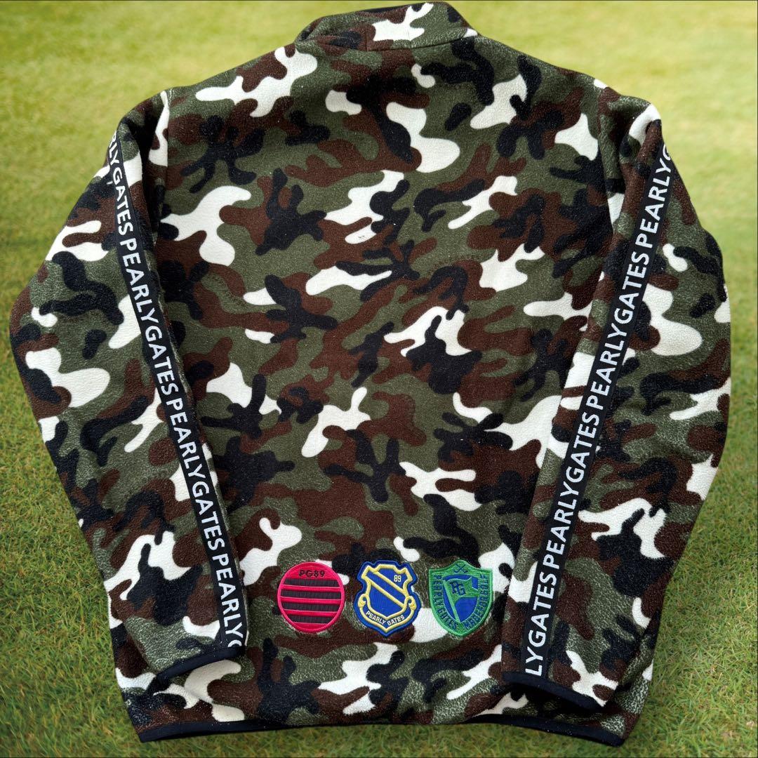 パーリーゲイツ　フリース　ジャケット　迷彩　カモフラ　サイドロゴ　M〜L相当　4