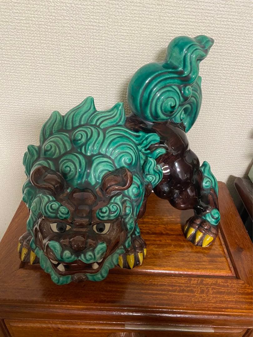 素晴らしい　から　獅子 シーサ　昭和初期 除魔け　緣起物