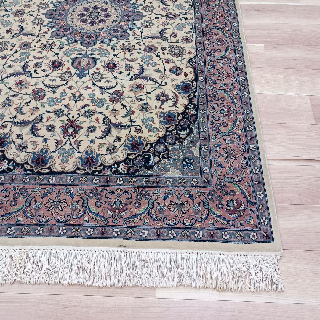 Y2954 高級 パキスタン産 ウール 手織り 大判 224×140㎝