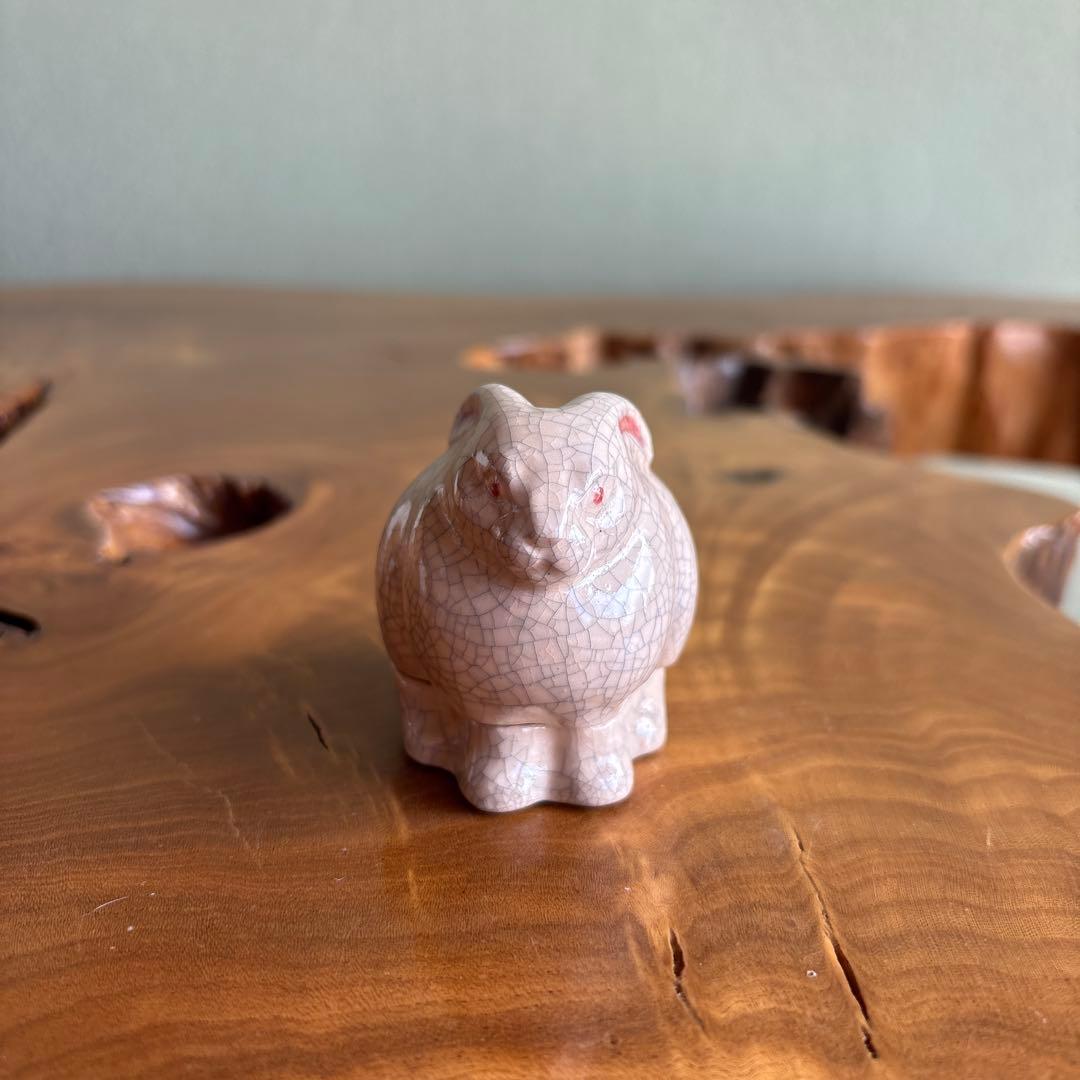 干支香合 卯年 「玉兎」桂楽造 楽焼 茶道具 共箱