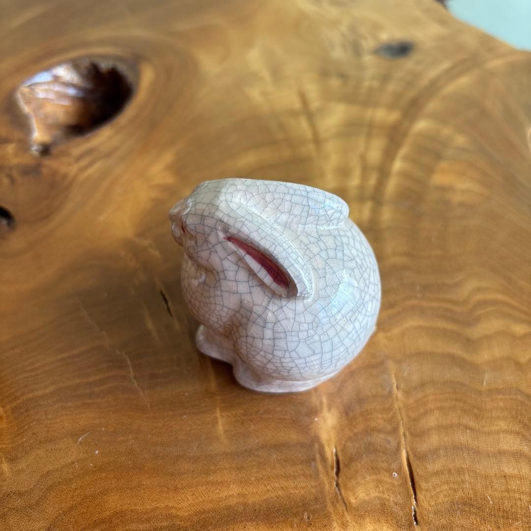 干支香合 卯年 「玉兎」桂楽造 楽焼 茶道具 共箱