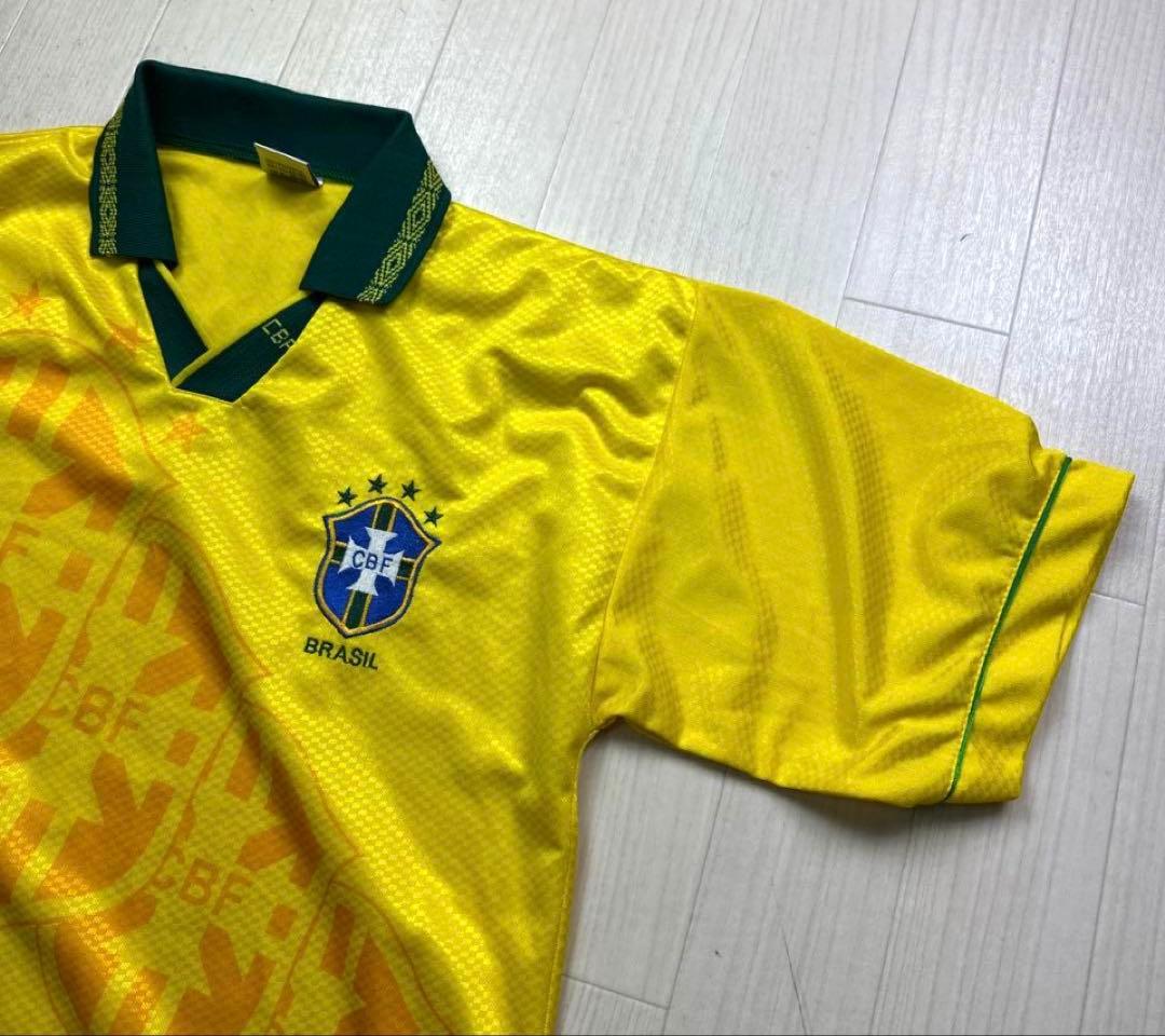 ヴィンテージ94年ブラジル代表レプリカユニフォームXLサイン入り　セレソン