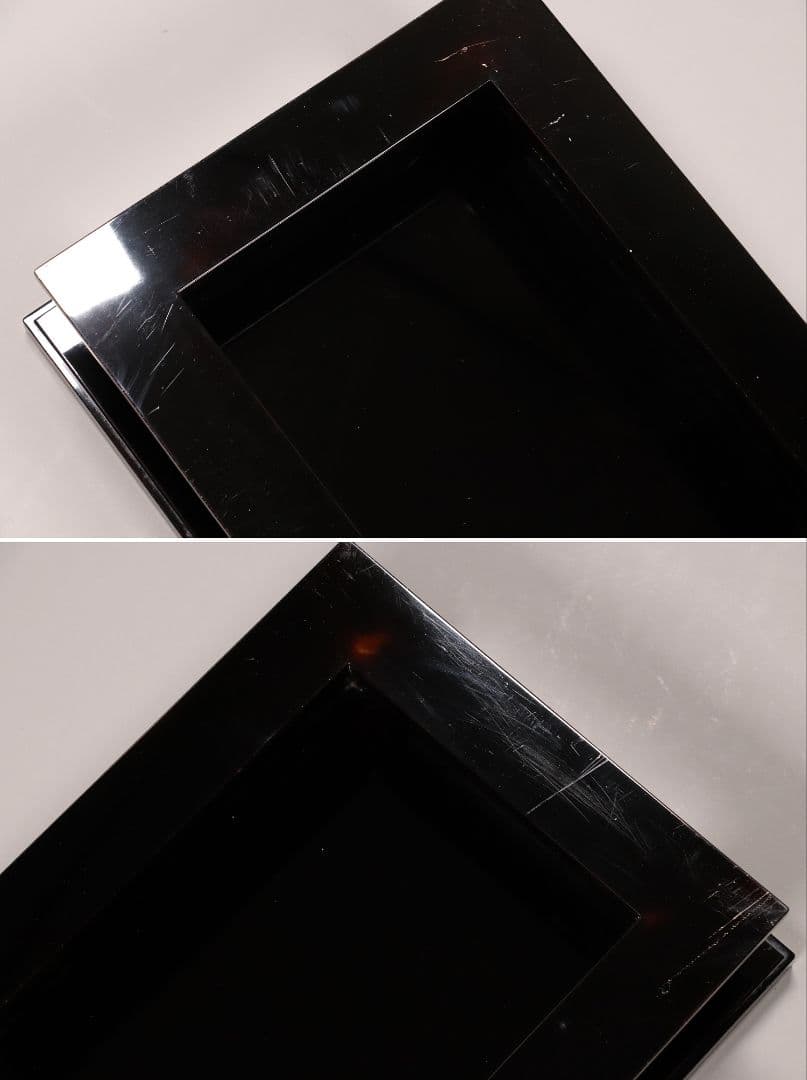 加賀蒔絵師 小松芳光作 松紋様 金蒔絵 螺鈿 黒塗卓 共箱 平卓 花台 M960