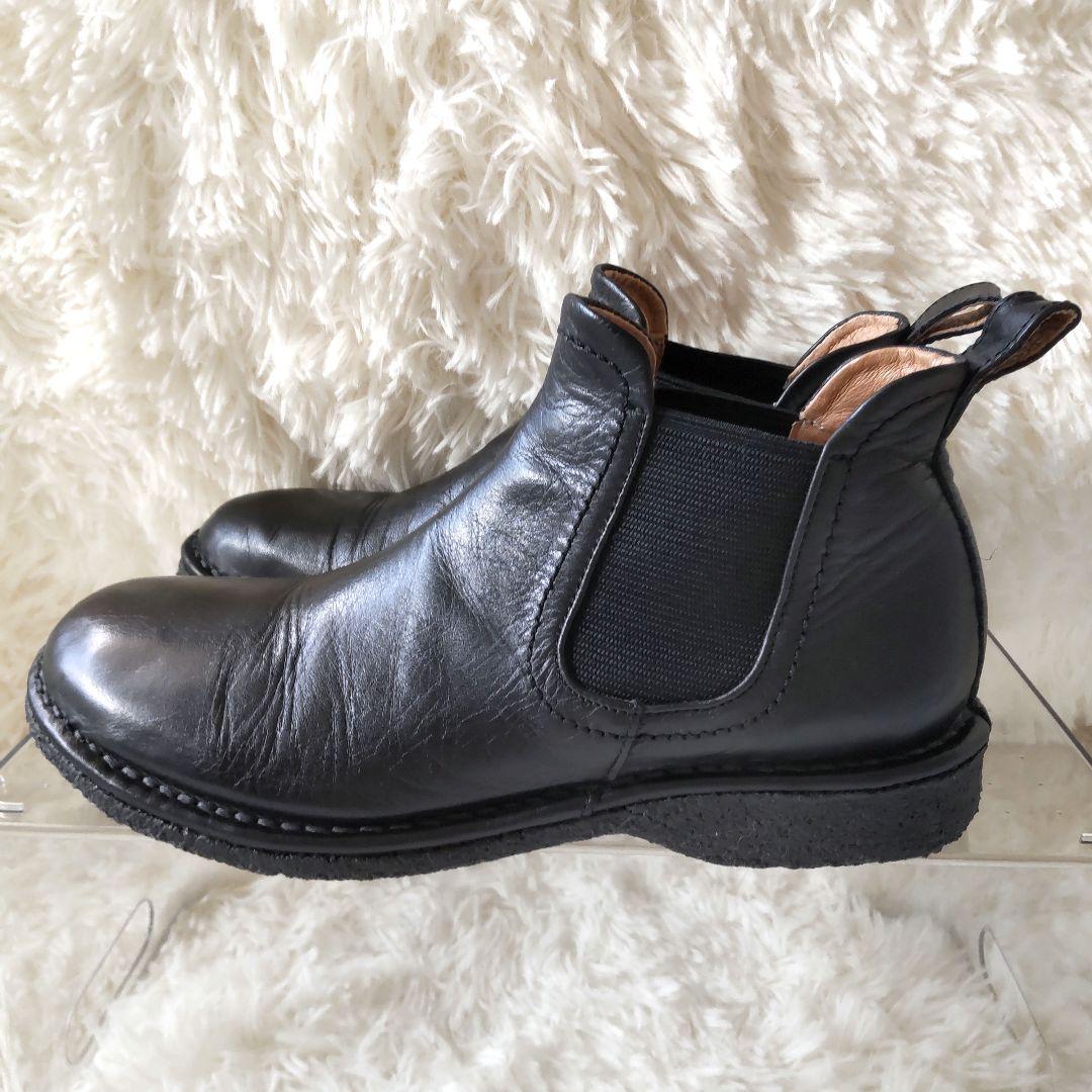 Saya サヤ　プラット製法ブーツ　本革　黒　ブラック　23.5