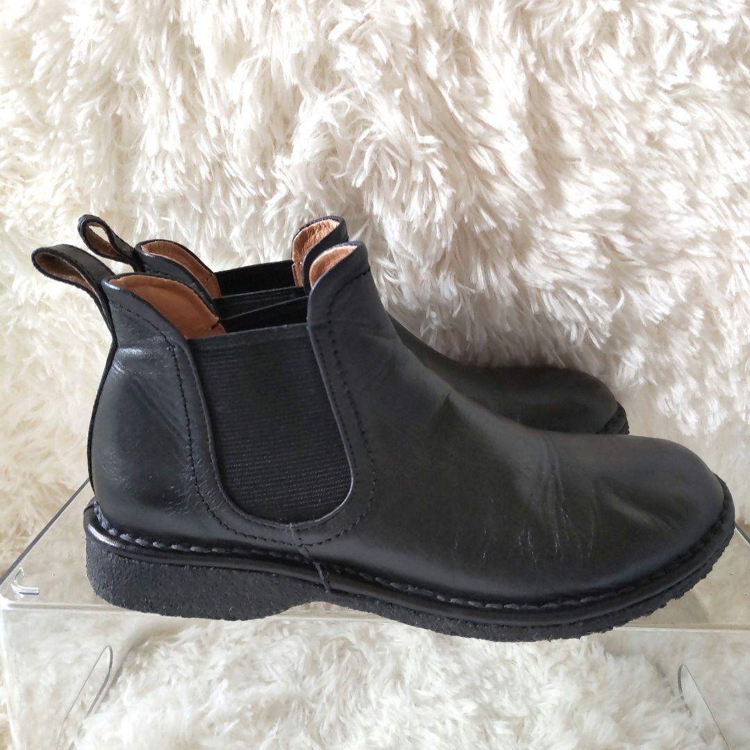Saya サヤ　プラット製法ブーツ　本革　黒　ブラック　23.5