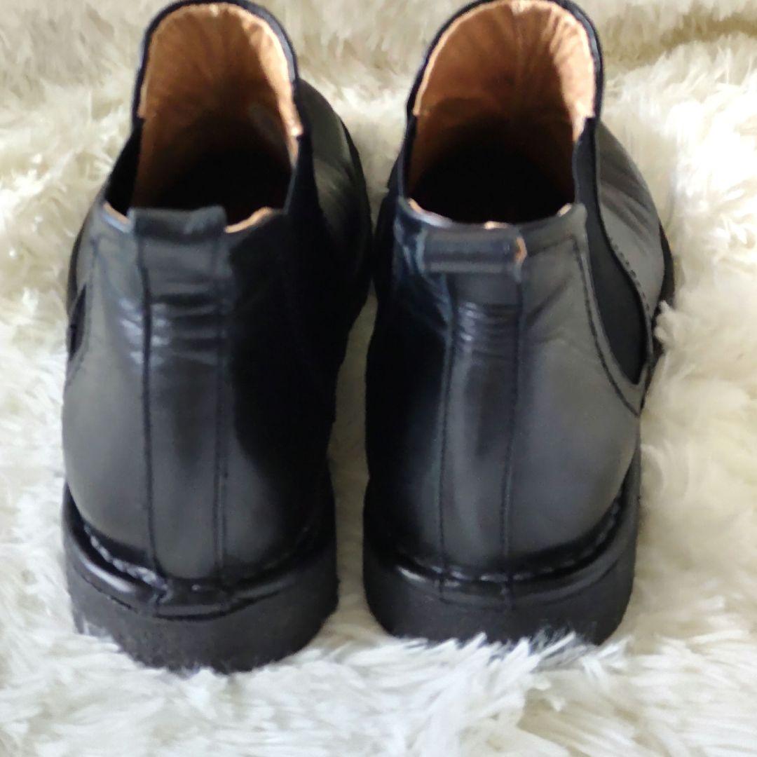 Saya サヤ　プラット製法ブーツ　本革　黒　ブラック　23.5