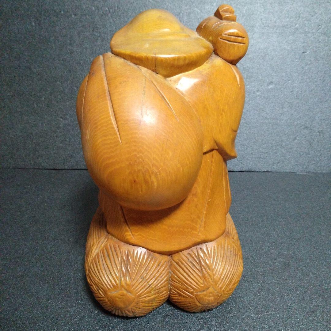 木製 大黒天　縁起物　商売繁盛　お祝い　開運　高さ約30cm　置物 七福神　幸運