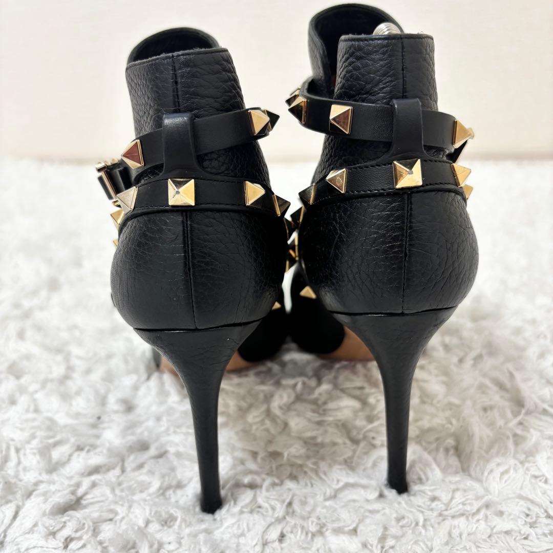 美品✨ヴァレンティノ ロックスタッズ ショートブーツ レザー ヒール ベルト