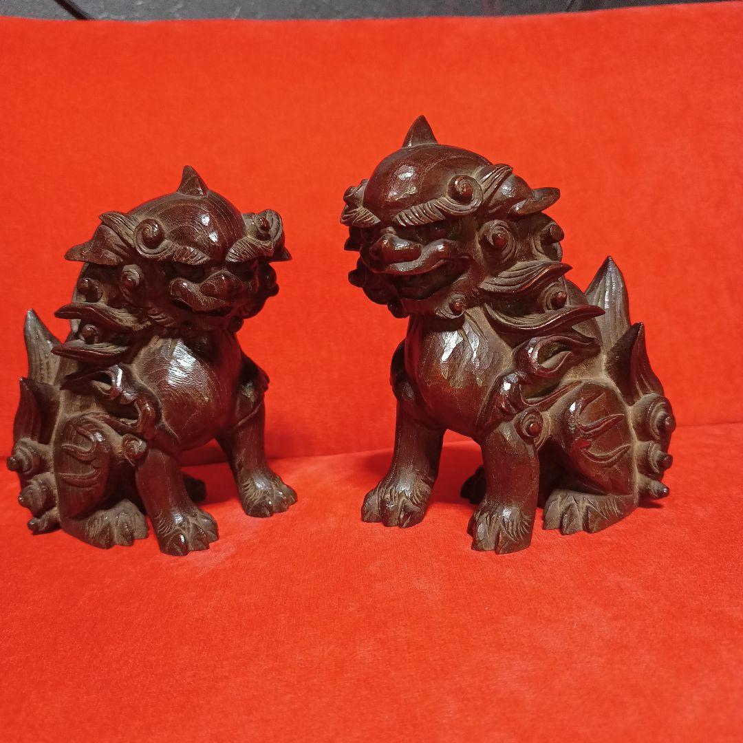 獅子　狛犬　阿吽　セット　彫刻　木彫　守り神　神社　仏閣　だんじり