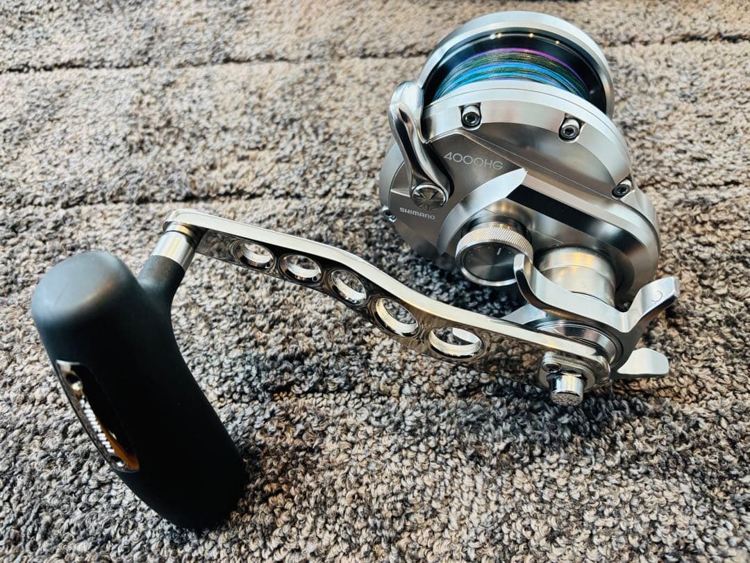 オシアジガー 4000HG 嶋田ハンドル 130mm ULT 4号 600m