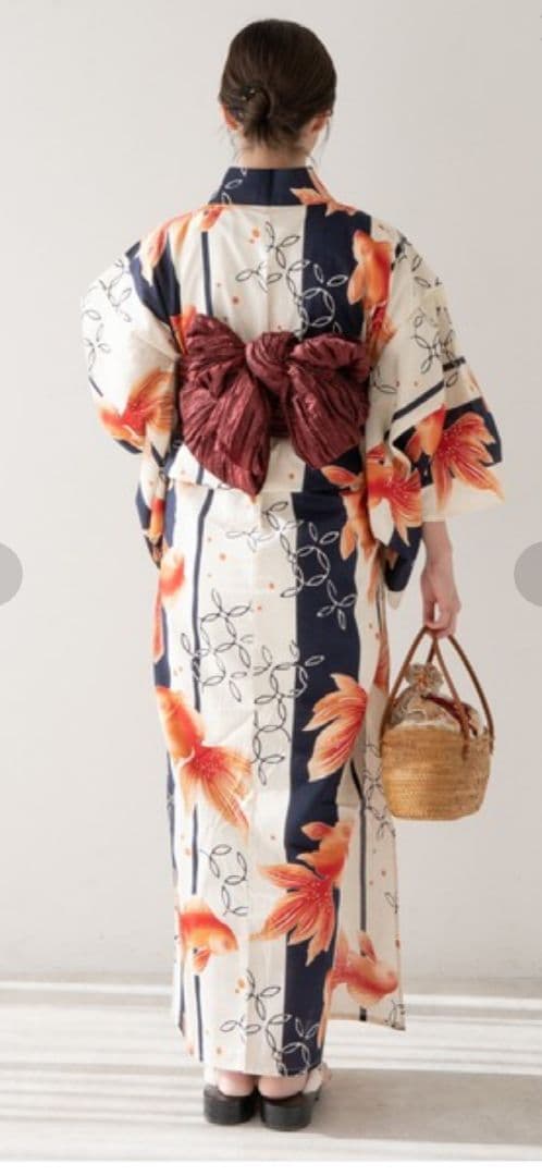 ゆかた館グレース　金魚柄　浴衣5点セット　Мサイズ　新品