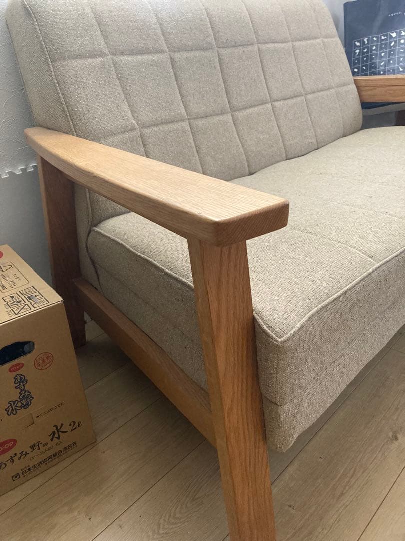 (引き取り限定)ファブリック　2.5人掛けソファ