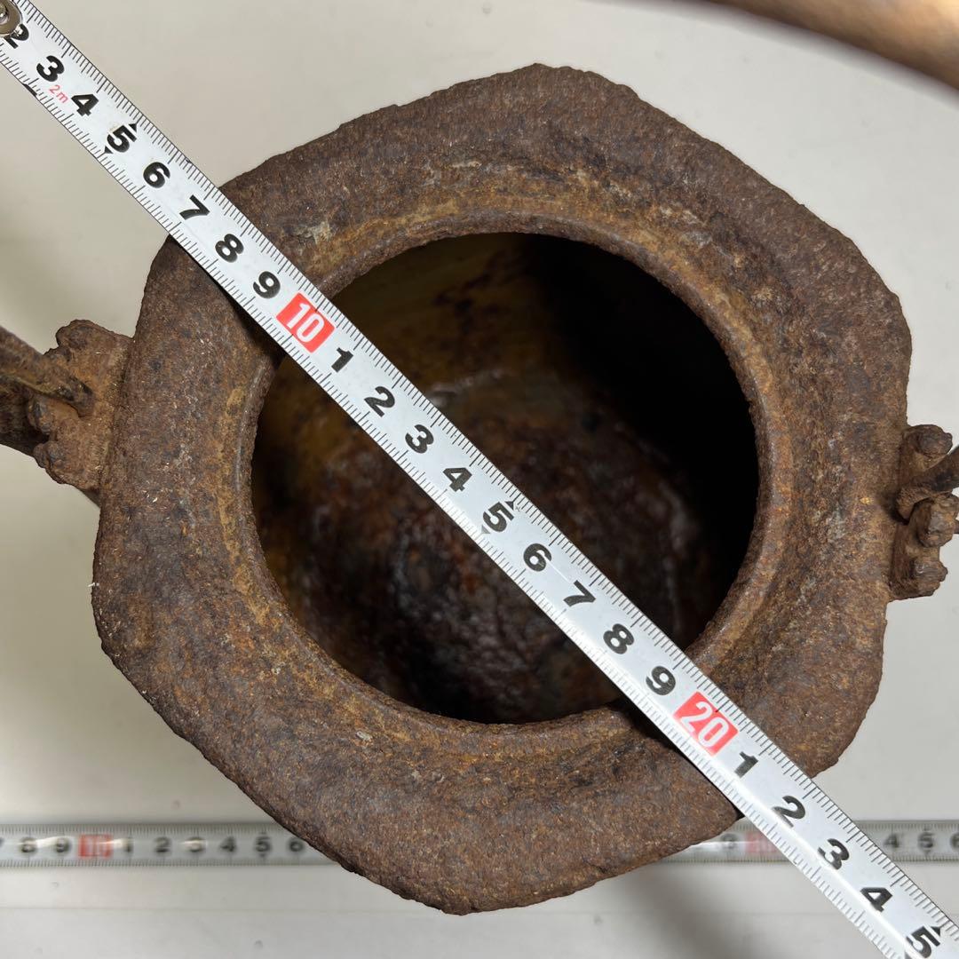 名人大國寿朗 在銘 花鳥風景画 大鉄瓶 3088g東キ8-0206☆1F トヒニ