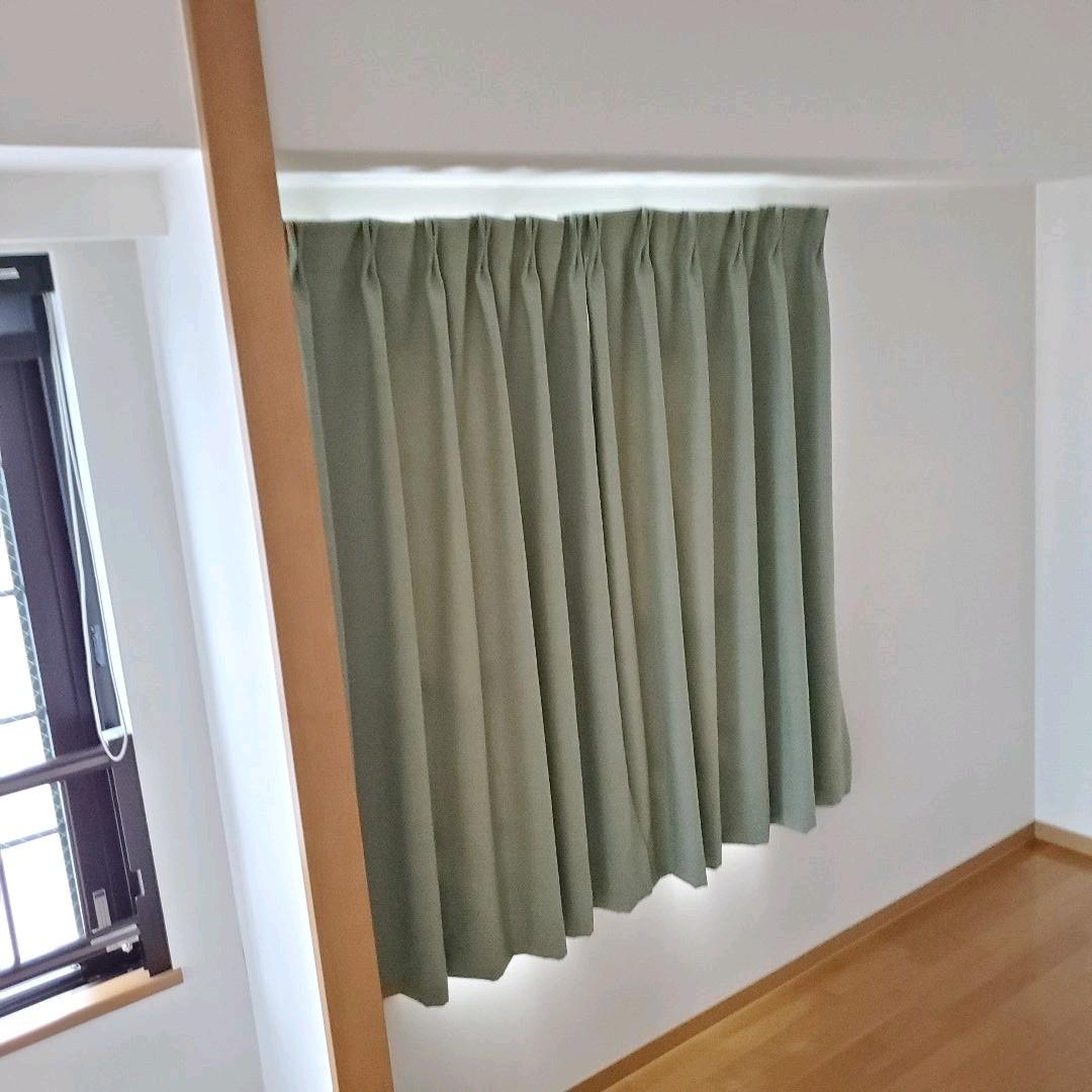 ★【美品】絶妙カラーの裏地付きカーテン ACTUS/グリーン ②★