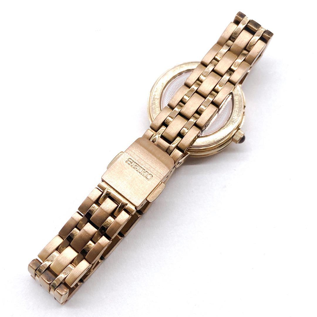極美品✨ SEIKO EXCELINE 　11pダイヤ　ゴールド 腕時計