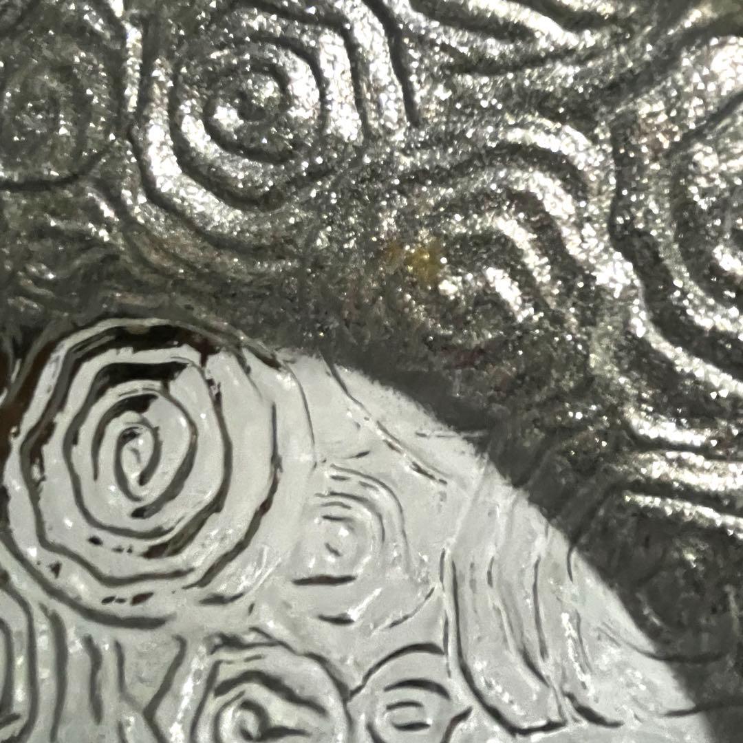 食器 お皿 ガラスプレート 4枚セット IVV ロゼット シルバー