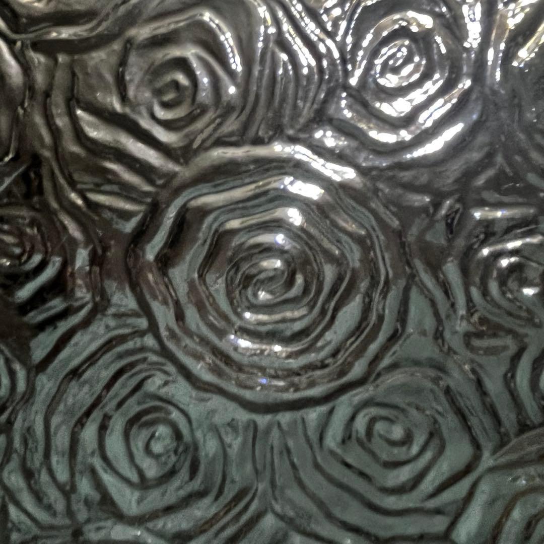 食器 お皿 ガラスプレート 4枚セット IVV ロゼット シルバー