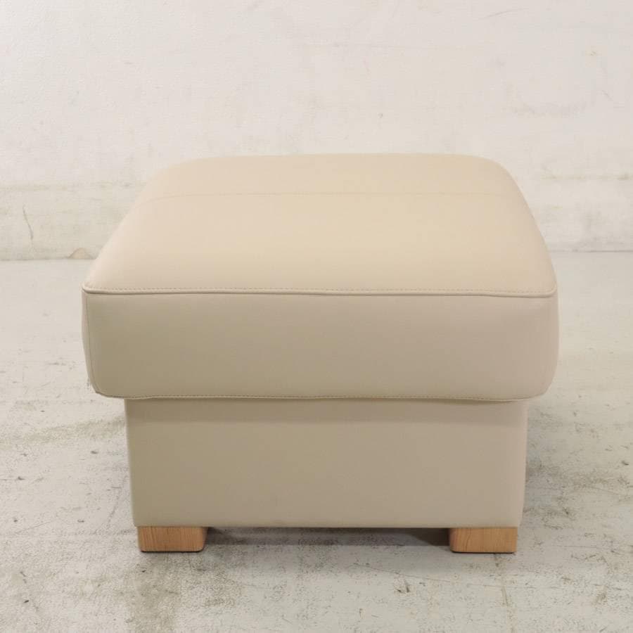 展示品 浜本工芸 No.2010 スツール オットマン オーク 本革 アイボリー