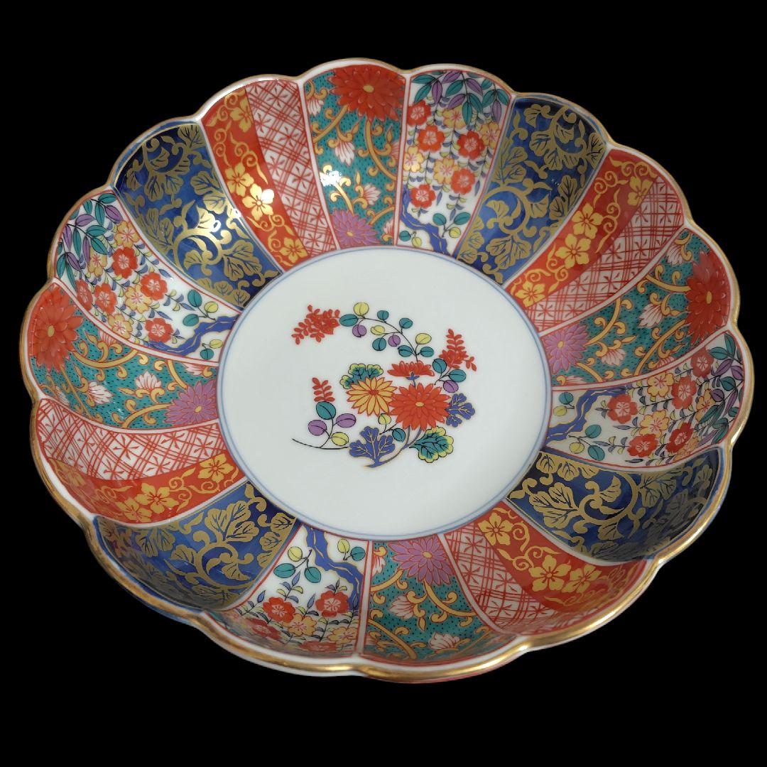 未使用 有田焼 清秀作 元禄古伊万里 金彩 大鉢 大皿 木箱付