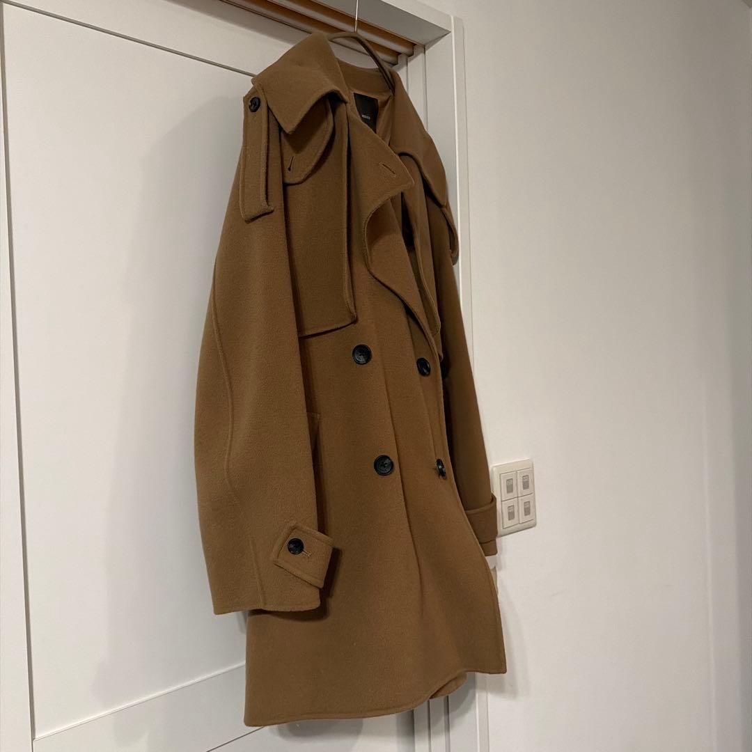 anuans リバーウールミドルトレンチコート　キャメル