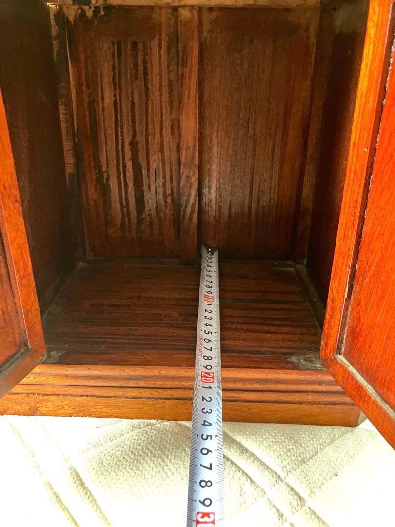 美品 唐木家具 本花梨 総無垢 茶棚 高級 茶道具 飾り棚 彫刻 煎茶道具骨董