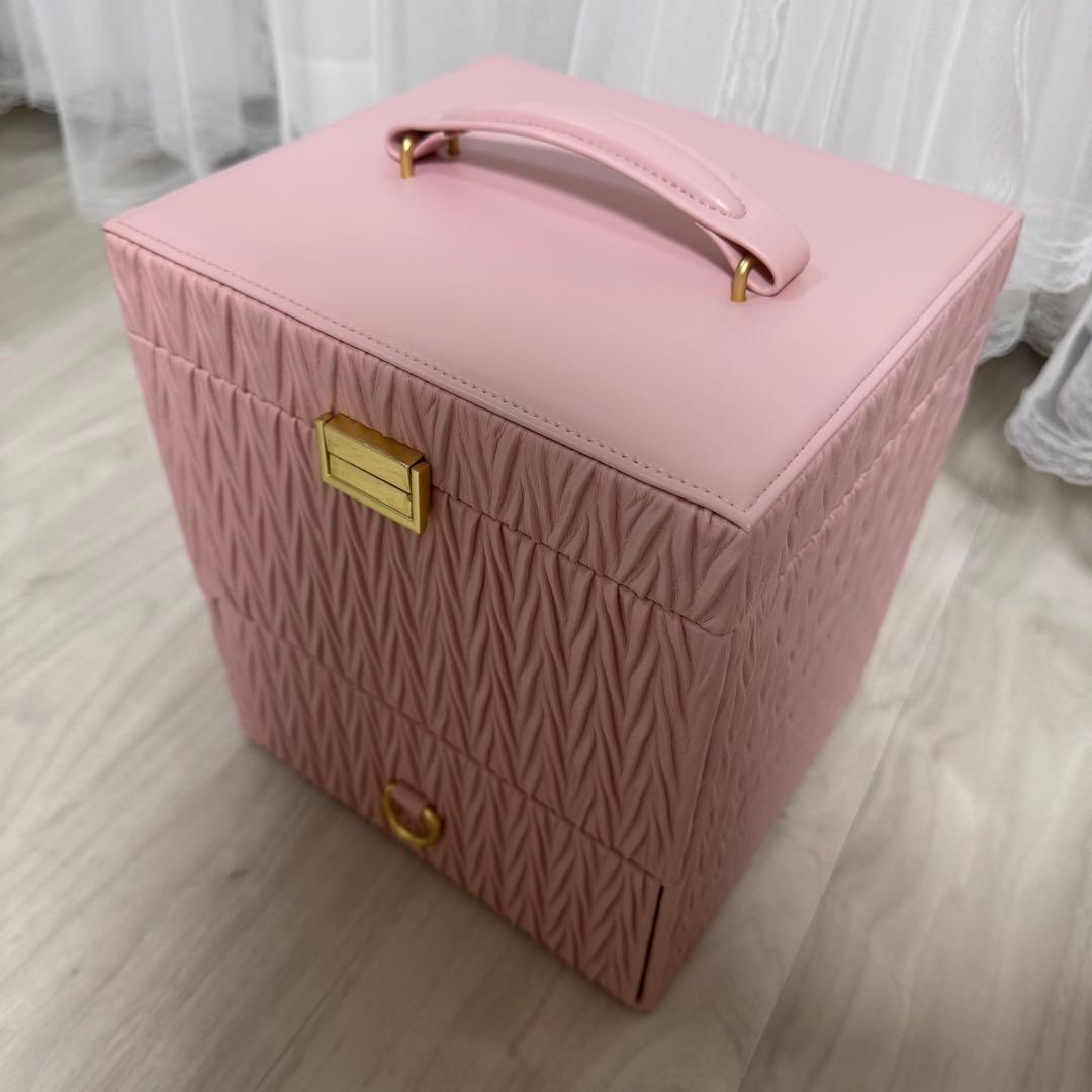 フランフラン エンボス コスメボックス ピンク