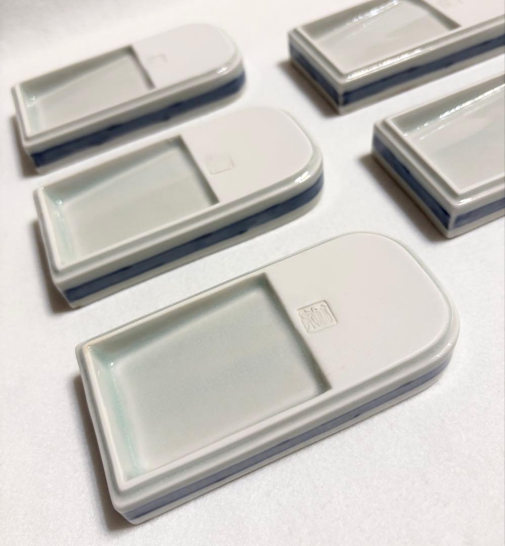 福泉窯 鮨 千代口 醤油皿 小皿 小鉢 染付 5柄 5客 海老 蟹 桜